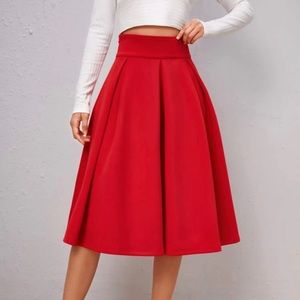 ASOS red A-line skirt